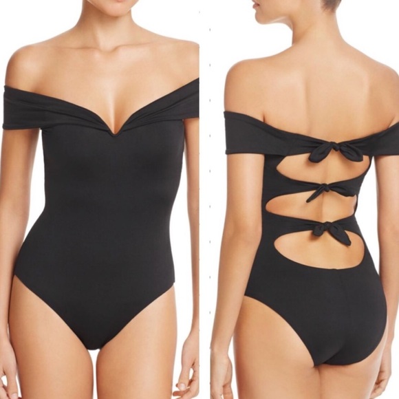 BECCA Other - Becca Rebecca Virtue Socialite Off the Shoulder One Piece Swimsuit SZ S NWOT